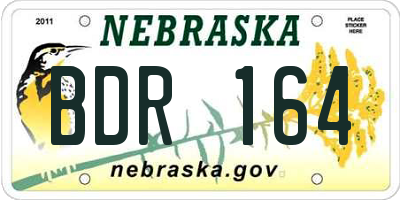 NE license plate BDR164