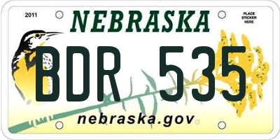 NE license plate BDR535