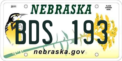 NE license plate BDS193