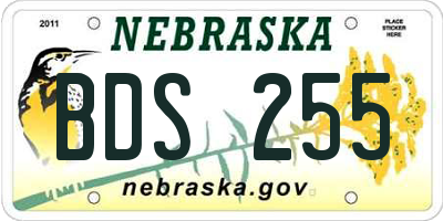 NE license plate BDS255
