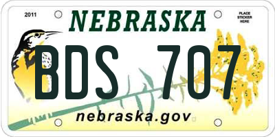 NE license plate BDS707