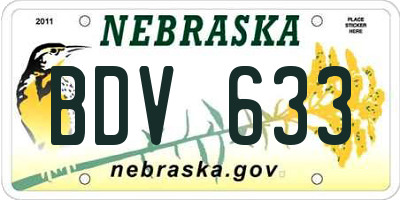 NE license plate BDV633