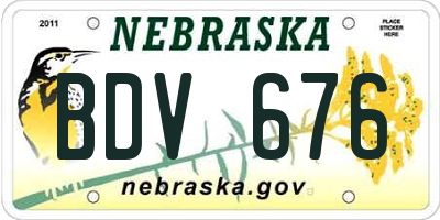 NE license plate BDV676