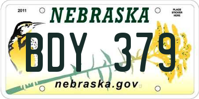 NE license plate BDY379