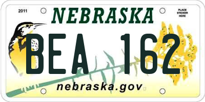 NE license plate BEA162