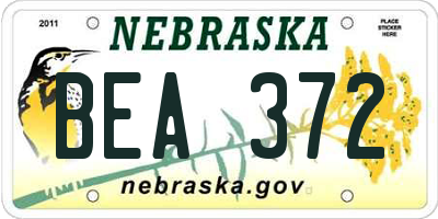 NE license plate BEA372