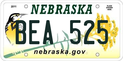 NE license plate BEA525