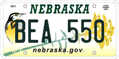 NE license plate BEA550