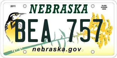 NE license plate BEA757