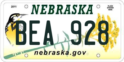 NE license plate BEA928