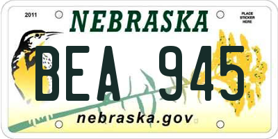 NE license plate BEA945