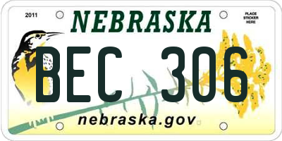NE license plate BEC306