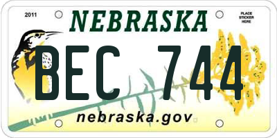 NE license plate BEC744