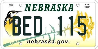NE license plate BED115