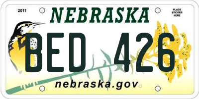 NE license plate BED426