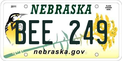 NE license plate BEE249