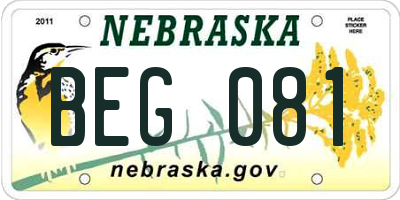 NE license plate BEG081