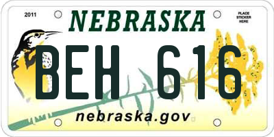 NE license plate BEH616