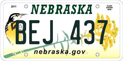 NE license plate BEJ437