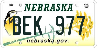 NE license plate BEK977
