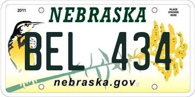 NE license plate BEL434