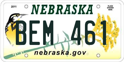 NE license plate BEM461
