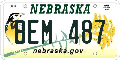 NE license plate BEM487