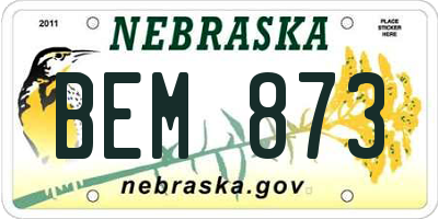NE license plate BEM873