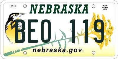 NE license plate BEO119