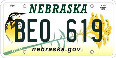 NE license plate BEO619