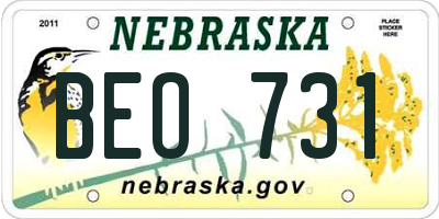 NE license plate BEO731