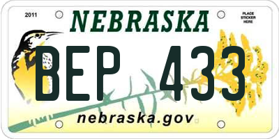 NE license plate BEP433