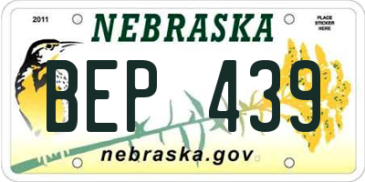 NE license plate BEP439