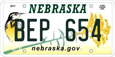 NE license plate BEP654