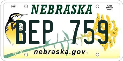 NE license plate BEP759