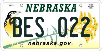 NE license plate BES022
