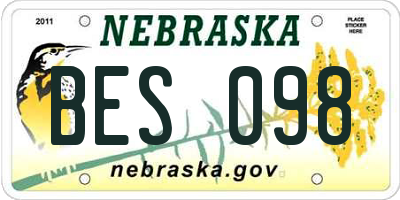 NE license plate BES098