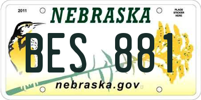 NE license plate BES881