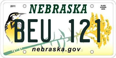 NE license plate BEU121