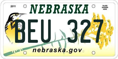 NE license plate BEU327