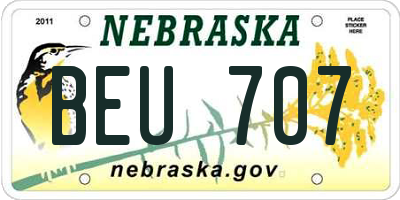 NE license plate BEU707