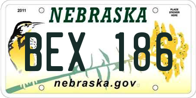 NE license plate BEX186
