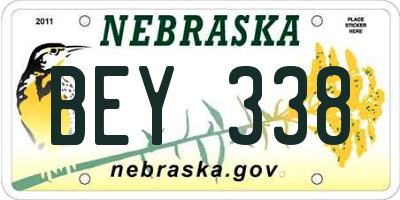 NE license plate BEY338