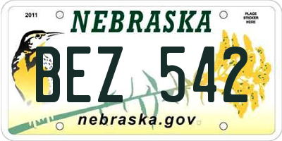 NE license plate BEZ542