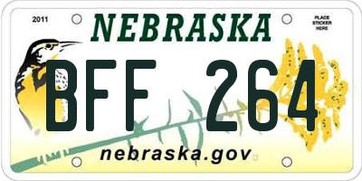 NE license plate BFF264