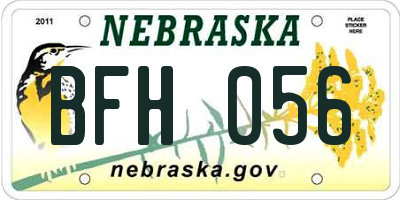 NE license plate BFH056
