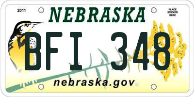 NE license plate BFI348