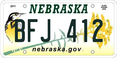 NE license plate BFJ412