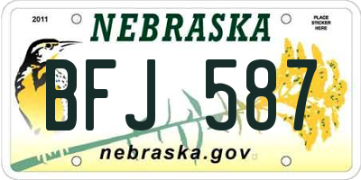 NE license plate BFJ587