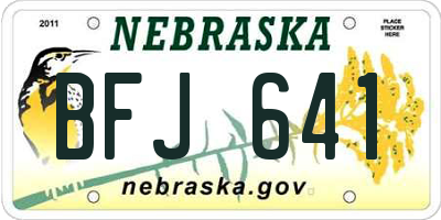 NE license plate BFJ641